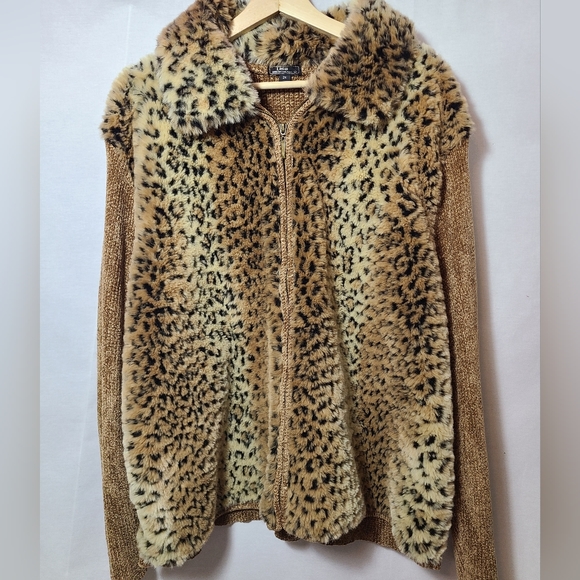 Vintage leopard print knit sweater- Size 2XL plus size - Picture 2 of 6
